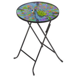 Peacock Glass Folding Table